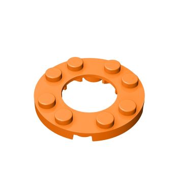 Plate, Round 4 x 4 With 2 x 2 Hole #11833 Orange