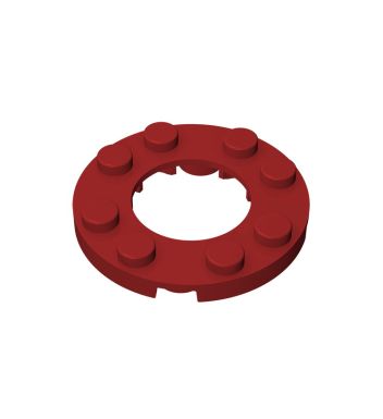 Plate, Round 4 x 4 With 2 x 2 Hole #11833 Dark Red