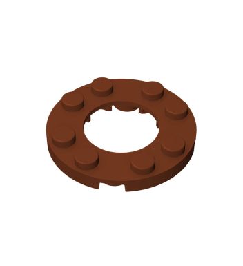 Plate, Round 4 x 4 With 2 x 2 Hole #11833 Reddish Brown