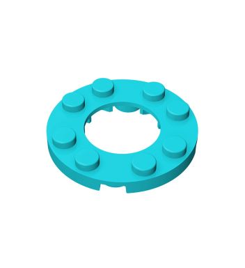 Plate, Round 4 x 4 With 2 x 2 Hole #11833 Medium Azure