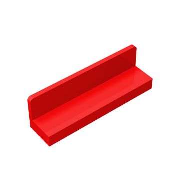 Panel 1 x 4 x 1 with Rounded Corners - Thin Wall #15207 Red