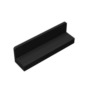 Panel 1 x 4 x 1 with Rounded Corners - Thin Wall #15207 Black