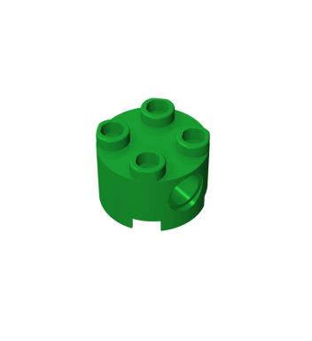 Brick, Round 2 x 2 With Pin Holes #17485 Green