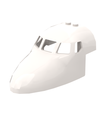 Aircraft Fuselage Curved Forward 6 x 10 Top with 5 Window Panes #18907 White