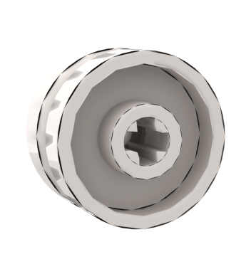 Wheel 18mm D. x 12mm With Axle Hole And Stud, Solid Brake Rotor Lines #18976 White