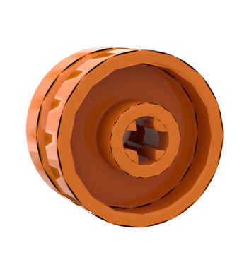 Wheel 18mm D. x 12mm With Axle Hole And Stud, Solid Brake Rotor Lines #18976 Orange