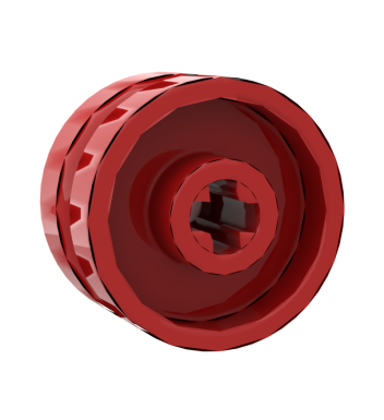 Wheel 18mm D. x 12mm With Axle Hole And Stud, Solid Brake Rotor Lines #18976 Red