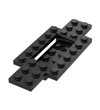 Vehicle Base 4 x 10 x 2/3 with 4 x 2 Recessed Center with Smooth Underside #30029 Black