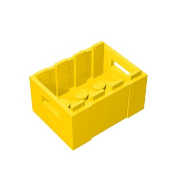 Container, Crate 3 x 4 x 1 2/3 with Handholds #30150 Yellow