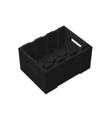 Container, Crate 3 x 4 x 1 2/3 with Handholds #30150 Black