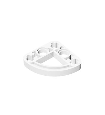 Technic Beam 3 x 3 L-Shape with Quarter Ellipse Thin #32249 White