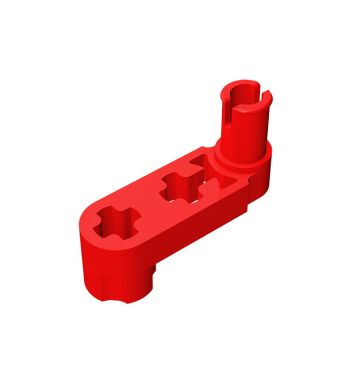 Technic, Liftarm, Modified Crank / Pin 1 x 3 - Axle Holes #33299 Red