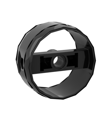 Cylinder 4 x 4 x 1 2/3 with Pin Holes and Center Bar #41531 Black