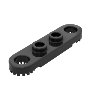 Technic Plate 1 x 4 with Toothed Ends #4263 Black
