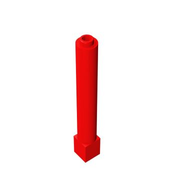 Support Technic 1 x 1 x 6 Solid Pillar #43888 Red