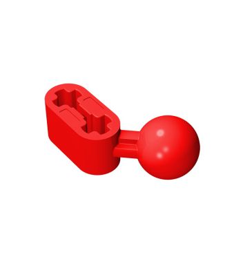 Technic Beam 1 x 2 with Ball Joint Angled #50923 Red