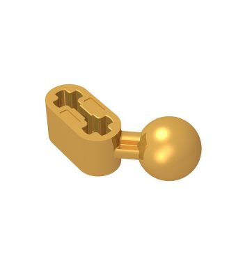 Technic Beam 1 x 2 with Ball Joint Angled #50923 Pearl Gold