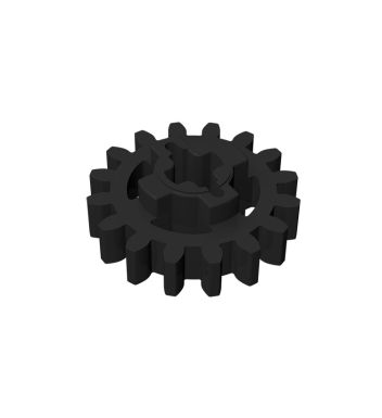 Technic Gear 16 Tooth Reinforced New Style #94925 Black