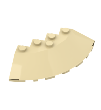 Brick, Round Corner 6 x 6 with Slope 33 Edge, Facet Cutout #95188 Tan