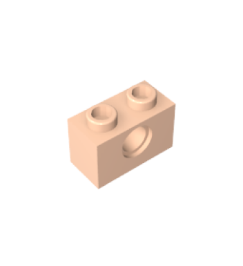 Technic Brick 1 x 2 [1 Hole] #3700 Light Flesh