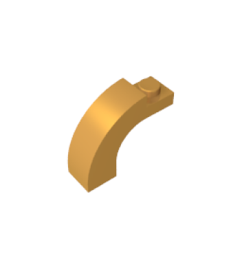 Brick Arch 1 x 3 x 2 Curved Top #92903 Pearl Gold