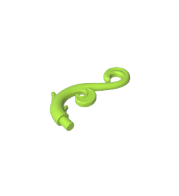 Plant Stem, Curved with 2 Thorns and 2 Swirls #28870 Lime