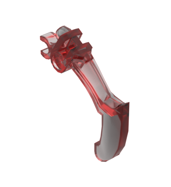 Large Figure Weapon Claw, Bent and Notched with Clip #20252 Trans-Red