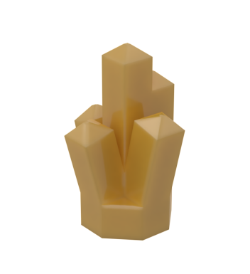 Rock 1 x 1 Crystal 5 Point #30385 Pearl Gold