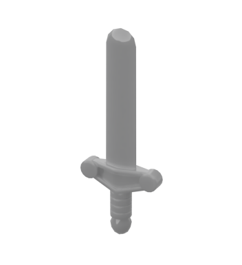 Weapon Sword / Shortsword Elaborate Hilt #76764 Flat Silver