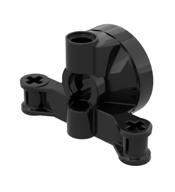 Technic Steering Wheel Hub Holder with 2 Pin Holes and 2 Axle Holes #23801 Black