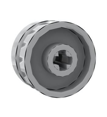 Wheel 18mm D. x 12mm With Axle Hole And Stud, Solid Brake Rotor Lines #18976 Light Bluish Gray