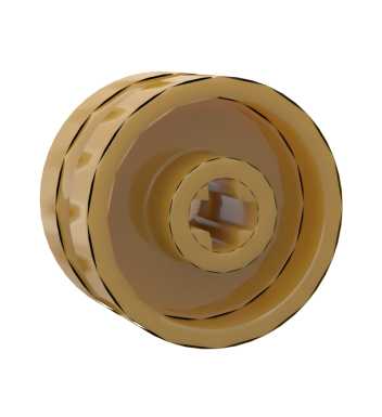 Wheel 18mm D. x 12mm With Axle Hole And Stud, Solid Brake Rotor Lines #18976 Pearl Gold