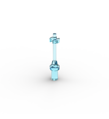 Bar 3L, with Handle, Stop Ring and Side Stops (Minifig Ski Pole) #18745 Trans-Light Blue