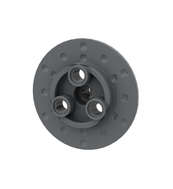 Technic Steering Wheel Hub 3 Pin Holes Round #35189 Dark Bluish Gray