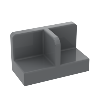 Panel 1 x 2 x 1 with Rounded Corners and Central Divider #93095 Dark Bluish Gray