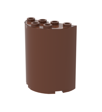 Cylinder Half 2 x 4 x 4 #6259 Reddish Brown