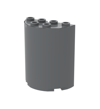Cylinder Half 2 x 4 x 4 #6259 Dark Bluish Gray