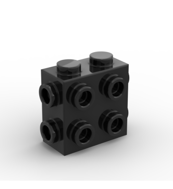 Brick Special 1 x 2 x 1 2/3 with 8 Studs on 3 Sides #67329 Black