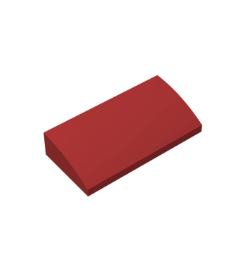 Slope Brick Curved 2 x 4 x 2/3 No Studs, with Bottom Tubes #88930 Dark Red