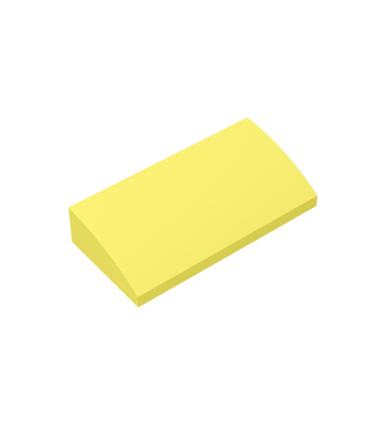 Slope Brick Curved 2 x 4 x 2/3 No Studs, with Bottom Tubes #88930 Bright Light Yellow