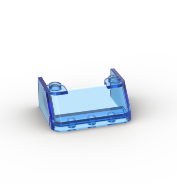 Windscreen 3 x 4 x 1 1/3 with 2 Studs on Top #2437 Trans-Dark Blue