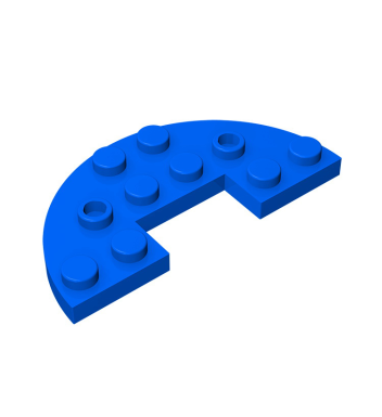 Plate Round Half 3 x 6 With 1 x 2 Cutout #18646 Blue