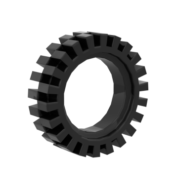 Tire 24mm D. x 8mm Offset Tread - Interior Ridges #3483 Black