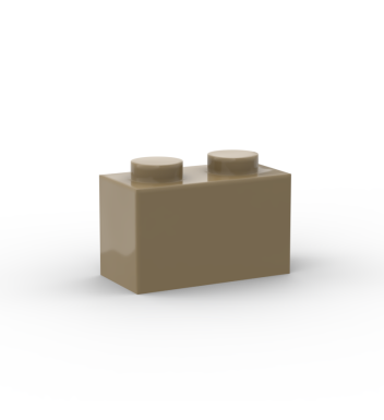Brick 1 x 2 without Bottom Tube #3065 Dark Tan