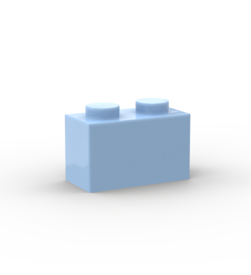 Brick 1 x 2 without Bottom Tube #3065 Bright Light Blue