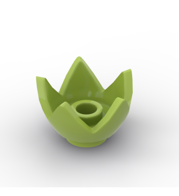 Minifig Crown / Flower / Egg Shell Half #39262 Lime