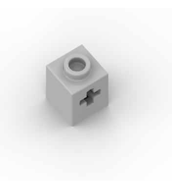 Technic Brick 1 x 1 with Axle Hole #73230 Light Bluish Gray