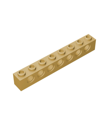 Technic Brick 1 x 8 [7 Holes] #3702 Tan