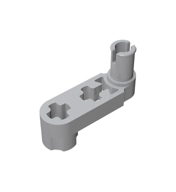 Technic, Liftarm, Modified Crank / Pin 1 x 3 - Axle Holes #33299 Light Bluish Gray
