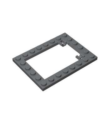 Plate Special 6 x 8 Trap Door Frame Horizontal - Long Pin Holders #92107 Dark Bluish Gray